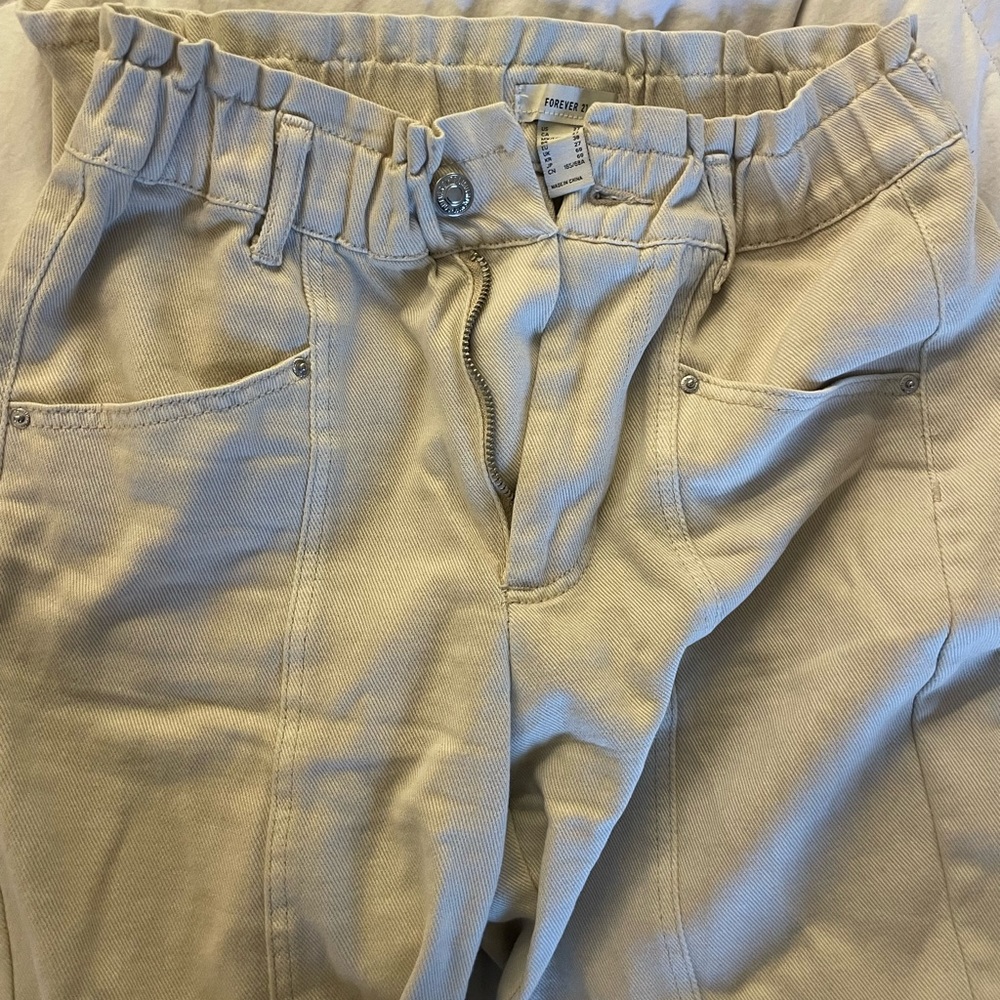 Tan Paper bag pants